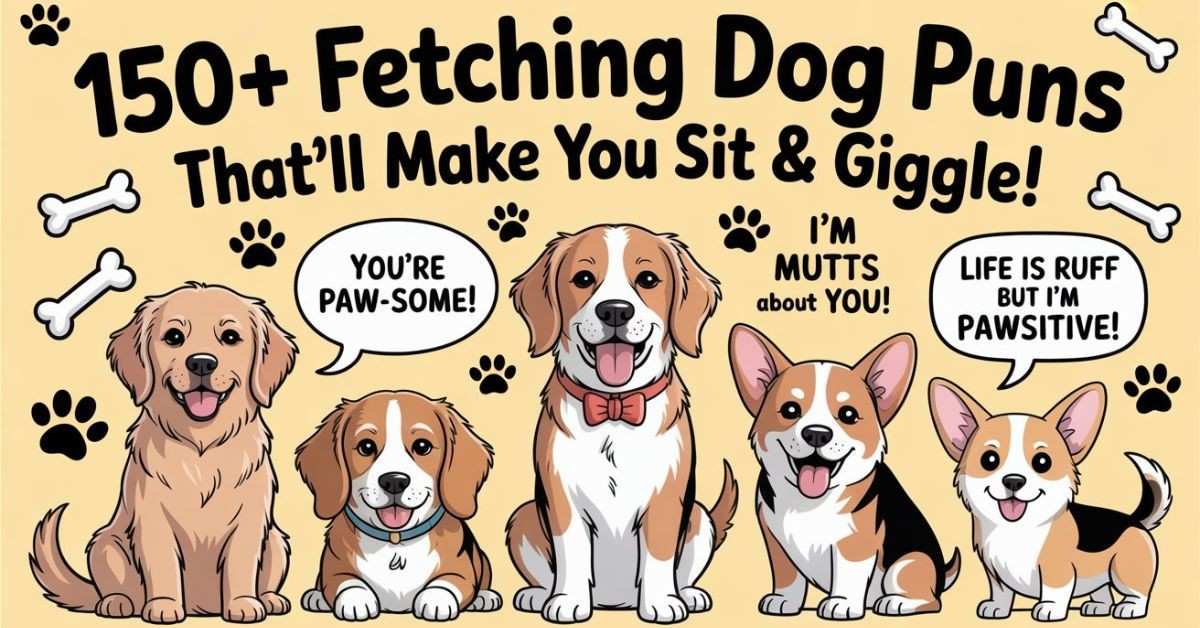 150+ Fetching Dog Puns That’ll Make You Sit & Giggle 🦴😄